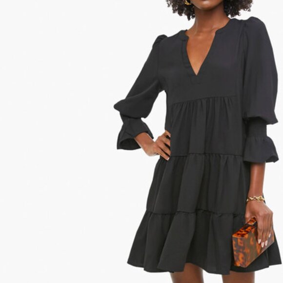 EUC Tuckernuck/Pomander Place Black Crepe 'Kenzo' Dress Size XS - Picture 1 of 3